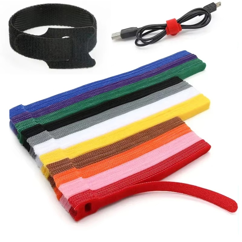 Gear Tie Reusable - 10-50 Peças Abraçadeiras de Cabo Coloridas