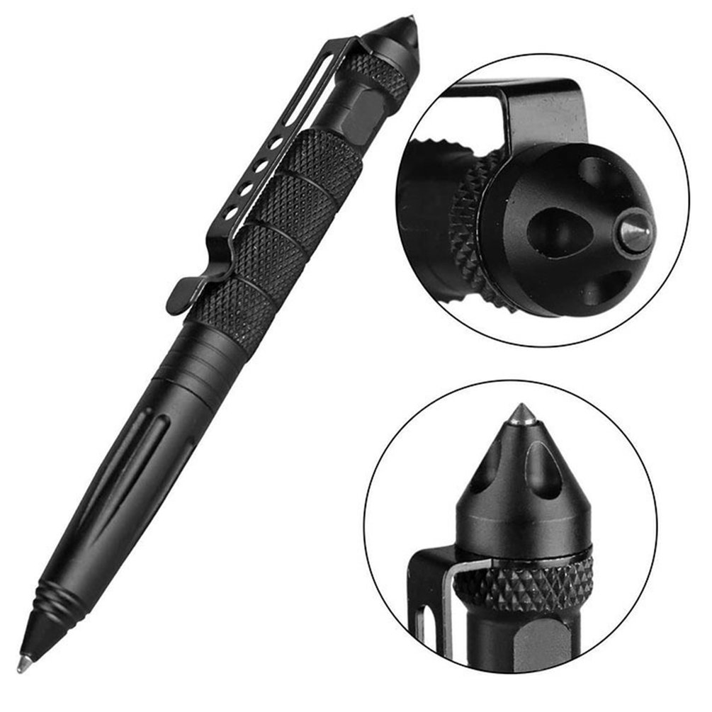 Pen Tactical Glass - Caneta tática militar de metal, de