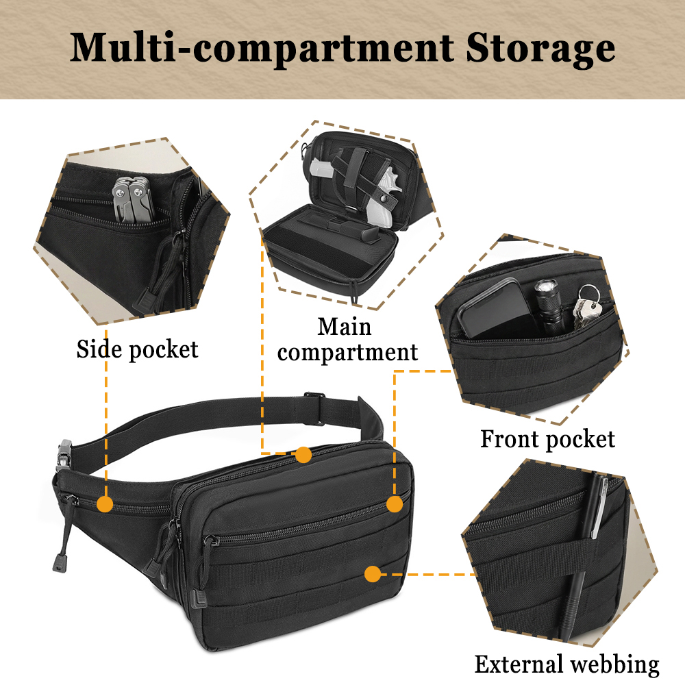 Bolsa Tática para Pistola com  - Edc Concealed Carry Fanny Pack avaliação e preço